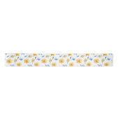 Aquarellblumen Gelb und Blau Blumen Satinband (Vorderseite)