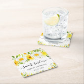 Aquarellblumen & Gelbe Blumen 16 . Geburtstag Rechteckiger Pappuntersetzer (Vor Ort)