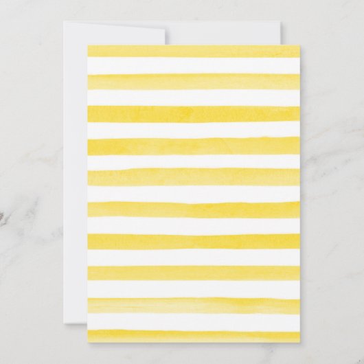 Aquarellblumen & gelbe Blumen 50. Geburtstag Einladung (Rückseite)