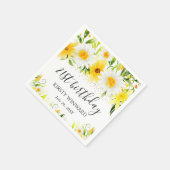 Aquarellblumen & gelbe Blumen Geburtstag Serviette (Ecke)