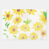 Aquarellblumen Gelbes Muster Geschenkpapier Set (Vorderseite 3)