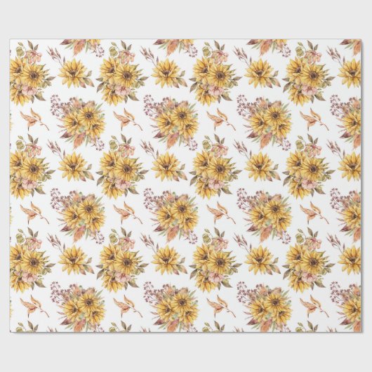 Aquarellblumen Geschenkpapier (Flach)