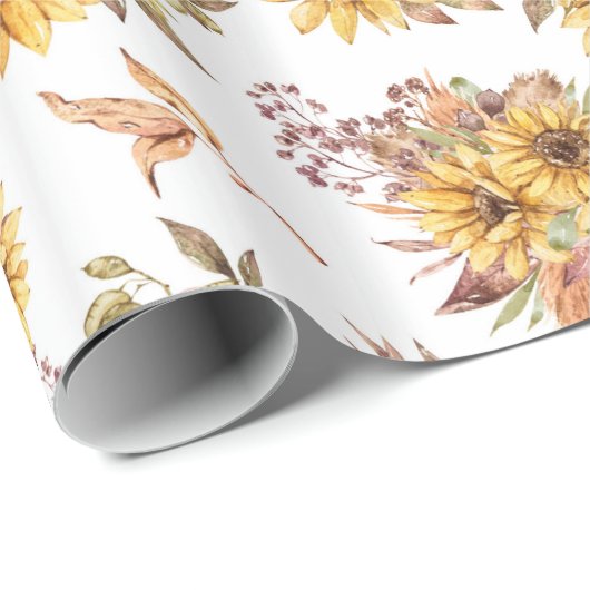 Aquarellblumen Geschenkpapier (Rolleneckpunkt)