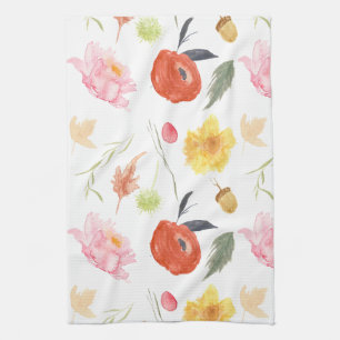 Aquarellblumen Geschirrtuch