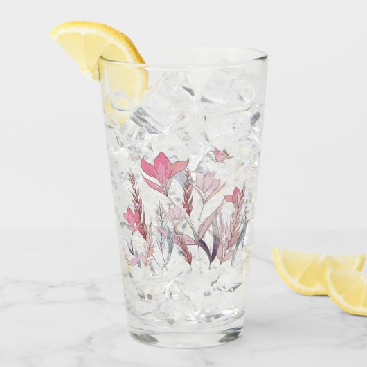 Aquarellblumen Glas (Vorderseite Ice)