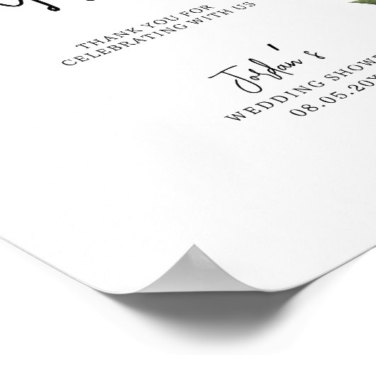 Aquarellblumen & Grünpflanzen Polterabend Geschenk Poster (Ecke)