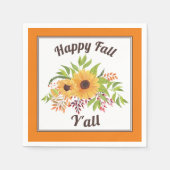 Aquarellblumen Happy fall Y'all orange Serviette (Vorderseite)