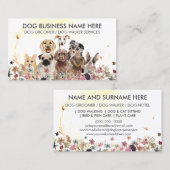 Aquarellblumen Haustiere Sitter Walker-Hunde Visitenkarte (Vorne/Hinten)