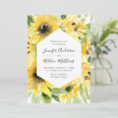 Aquarellblumen | Hochzeit Einladung (Stehend Vorderseite)