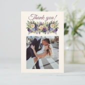 Aquarellblumen-Hochzeitsblumen- Dankeskarte (Stehend Vorderseite)