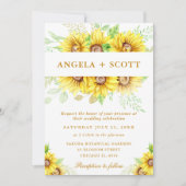 Aquarellblumen - Hochzeitskleider Einladung (Vorderseite)