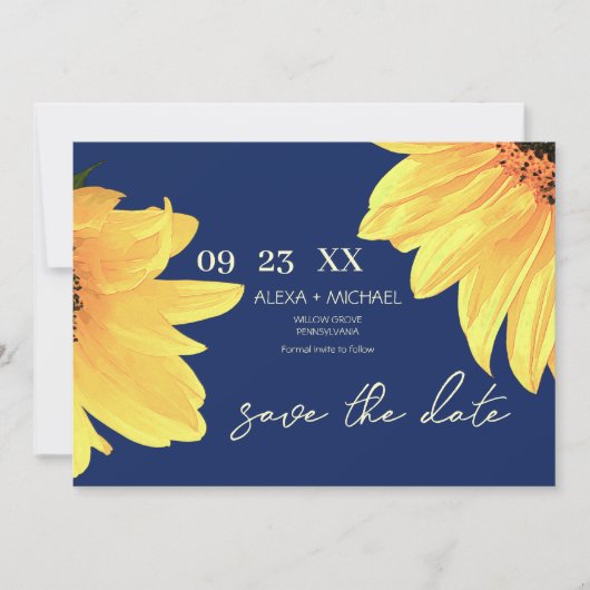Aquarellblumen Hochzeitsstichtencode Save The Date (Vorderseite)