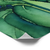 Aquarellblumen im hellblauen Hintergrund Poster (Ecke)