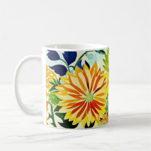 Aquarellblumen in Rosa und Gelb Kaffeetasse
