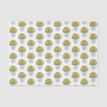 Aquarellblumen in Vase aus blau-weißer China