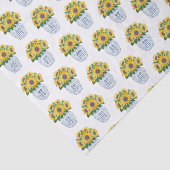 Aquarellblumen in Vase aus blau-weißer China Seidenpapier (Ausschnitt)