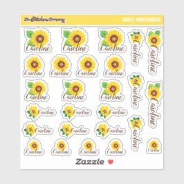 Aquarellblumen Individuelle Name Labels | Schule