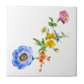 Aquarellblumen Keramik Tile Fliese (Vorderseite)