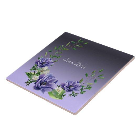 Aquarellblumen Keramik Tile Fliese (Seite)