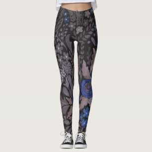 Aquarellblumen kleine Blume Rose Seefahrt braun l Leggings