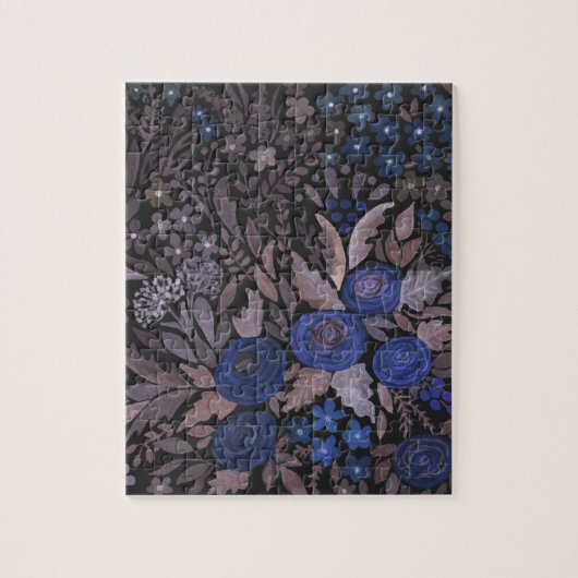 Aquarellblumen kleine Blume Rose Seefahrt braun l Puzzle (Vertikal)