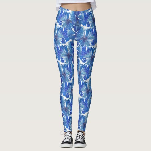 Aquarellblumen Leggings (Vorderseite)