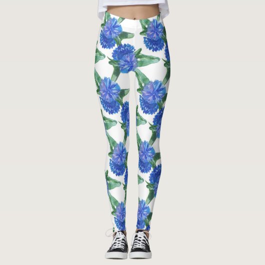 Aquarellblumen Leggings (Vorderseite)