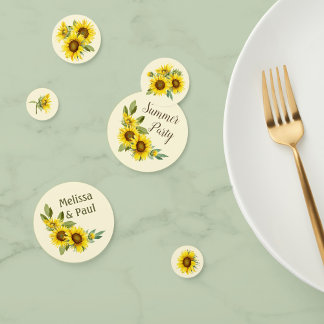 Aquarellblumen mit personalisiertem Blattwerk Konfetti
