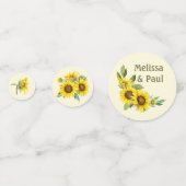 Aquarellblumen mit personalisiertem Blattwerk Konfetti (Rückseiten)
