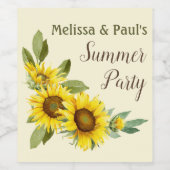 Aquarellblumen mit personalisiertem Blattwerk Weinetikett (Einzelnes Label)