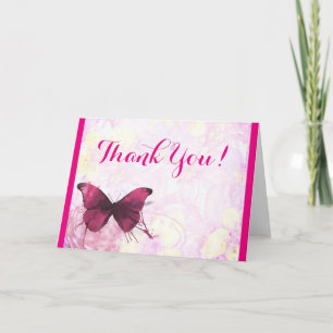 Aquarellblumen mit Schmetterling Danke