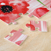 Aquarellblumen: Mohn-Pfingstrose-Ikat. Puzzle (Seite)