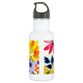 Aquarellblumen Monogramm Edelstahlflasche (Rückseite)