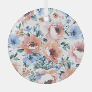Aquarellblumen, nahtlose Musterillustration. Ornament Aus Glas