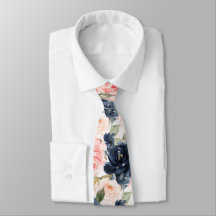 Aquarellblumen Navy Blau Blush Rosa Rosen