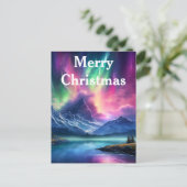 Aquarellblumen Nordlichtblumen Feiertagspostkarte (Stehend Vorderseite)