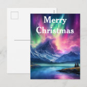 Aquarellblumen Nordlichtblumen Feiertagspostkarte (Vorne/Hinten)