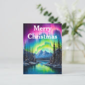 Aquarellblumen Nordlichtblumen Feiertagspostkarte (Stehend Vorderseite)