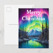 Aquarellblumen Nordlichtblumen Feiertagspostkarte (Vorne/Hinten)