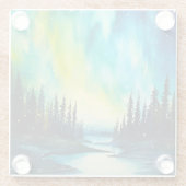 Aquarellblumen Nordlichtblumen Glasuntersetzer (Rückseite)