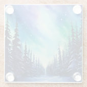 Aquarellblumen Nordlichtblumen Glasuntersetzer (Rückseite)