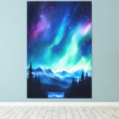 Aquarellblumen Nordlichtblumen Leinwanddruck (Insitu (Holzboden))