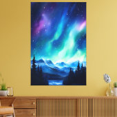 Aquarellblumen Nordlichtblumen Leinwanddruck (Insitu (Wohnzimmer))