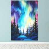 Aquarellblumen Nordlichtblumen Leinwanddruck (Insitu (Holzboden))