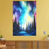 Aquarellblumen Nordlichtblumen Leinwanddruck (Insitu (Wohnzimmer))