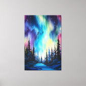 Aquarellblumen Nordlichtblumen Leinwanddruck (Vorderseite)