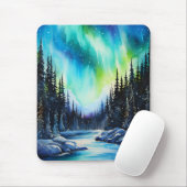 Aquarellblumen Nordlichtblumen Mousepad (Mit Mouse)