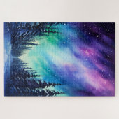 Aquarellblumen Nordlichtblumen Puzzle (Horizontal)