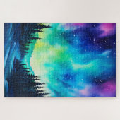 Aquarellblumen Nordlichtblumen Puzzle (Horizontal)