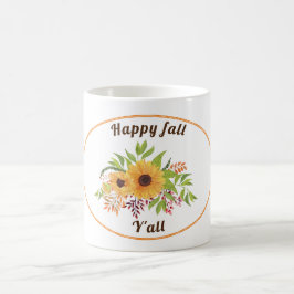 Aquarellblumen Orange Happy fall Y'all Kaffeetasse